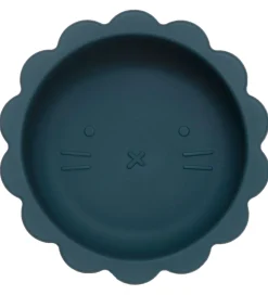 Petit Monkey Skål m. Sugekop - Silikone - Lion - Balsam Blue