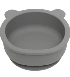 Petit Monkey Skål m. Sugekop - Silikone - Bear - Pewter Green