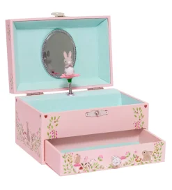 Petit Monkey Smykkeskrin m. Musik - 9x15x10 cm - Woodland - Rosa
