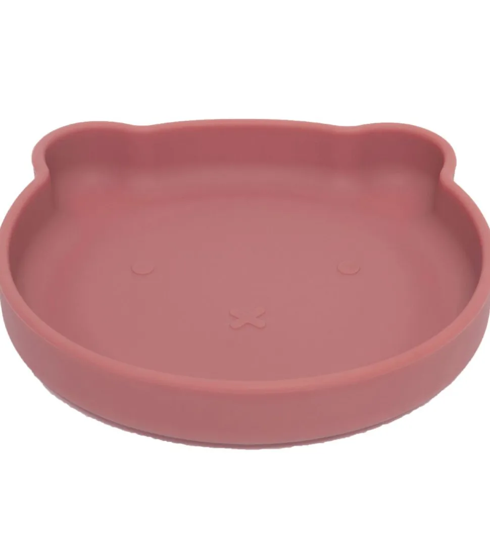 Petit Monkey Tallerken m. Sugekop - Silikone - Bear - Mahogany R