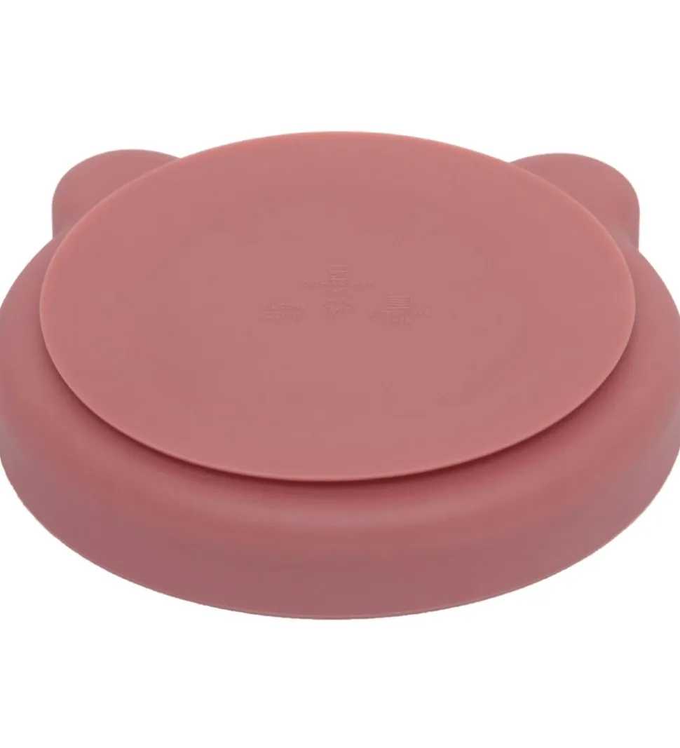 Petit Monkey Tallerken m. Sugekop - Silikone - Bear - Mahogany R