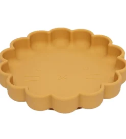 Petit Monkey Tallerken m. Sugekop - Silikone - Lion - Ochre