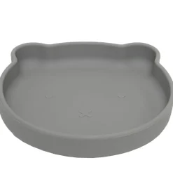 Petit Monkey Tallerken m. Sugekop - Silikone - Pewter Green