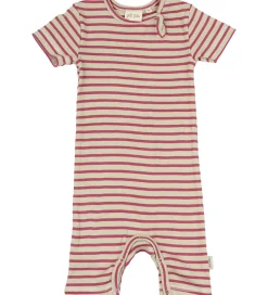 Petit Piao Sommerdragt - Rib - Modal - Light Berry/Dark Off Whit