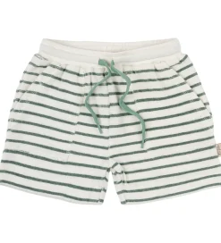Petit Piao Sweatshorts - Frotté - Pocket - Off white/green