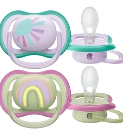 Philips Avent Sutter - 2-pak - Ultra Air - Grøn/Lilla m. Print