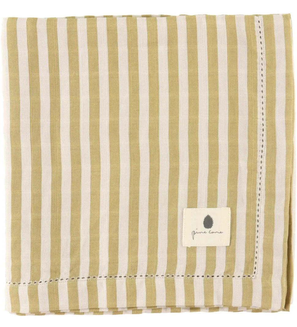 Pine Cone Babysvøb - 120x120 cm - Björk - Mustard Stripe