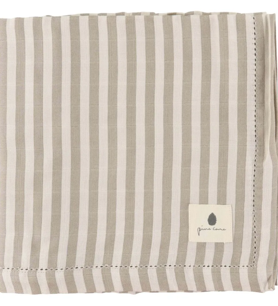 Pine Cone Babysvøb - 120x120 cm - Björk - Mushroom Stripe
