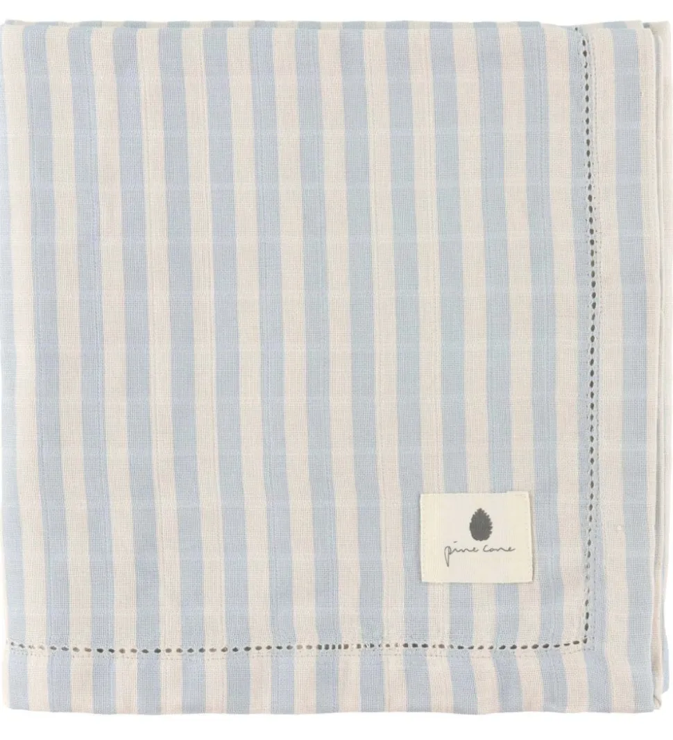 Pine Cone Babysvøb - 120x120 cm - Björk - Blue Blossom Stripe
