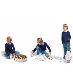 Play&Go Legetøjstæppe - Ø40 - Creme m. Kirsebær