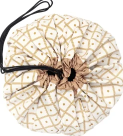 Play&Go Legetøjstæppe - Ø140 cm - Geo Mustard