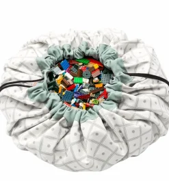 Play&Go Legetøjstæppe - Ø140 cm - Geo Green