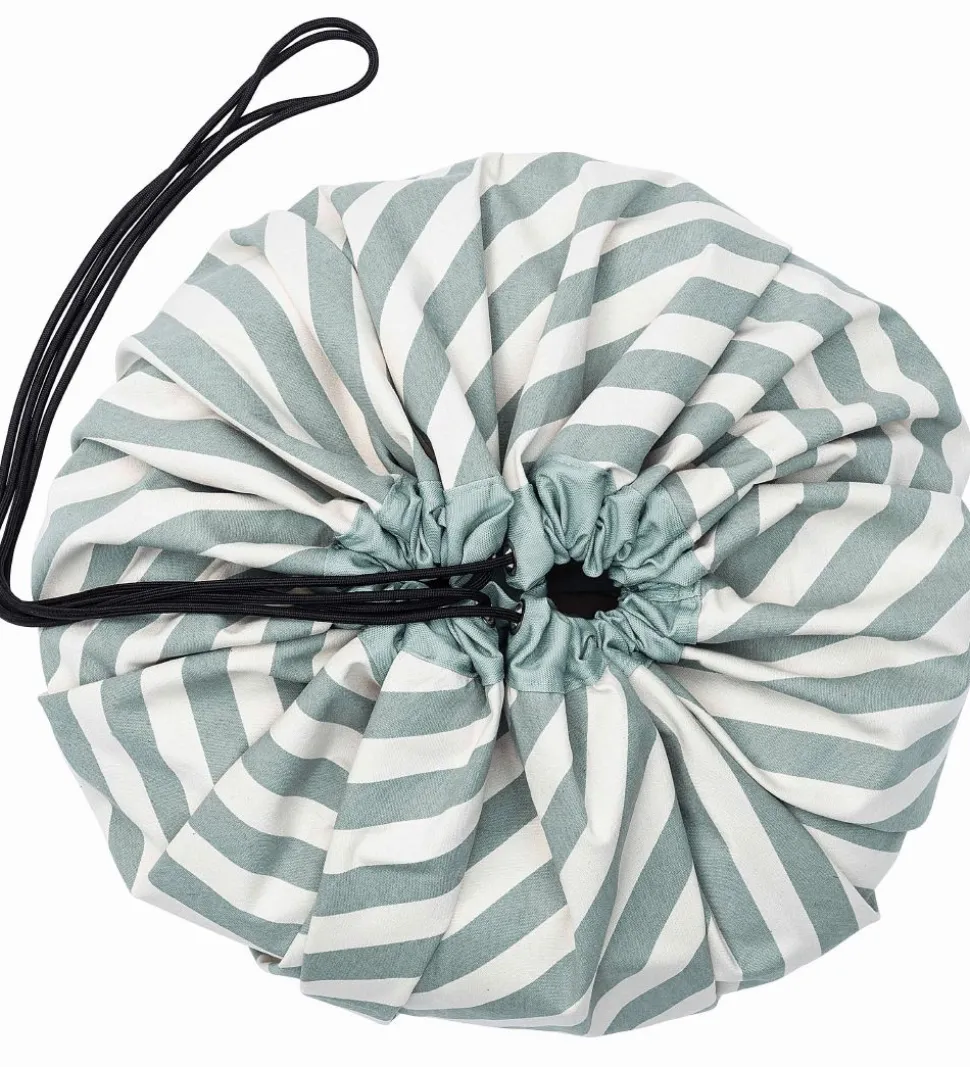 Play&Go Legetøjstæppe - Ø140 cm - Stripes Green