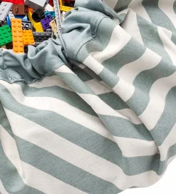 Play&Go Legetøjstæppe - Ø140 cm - Stripes Green