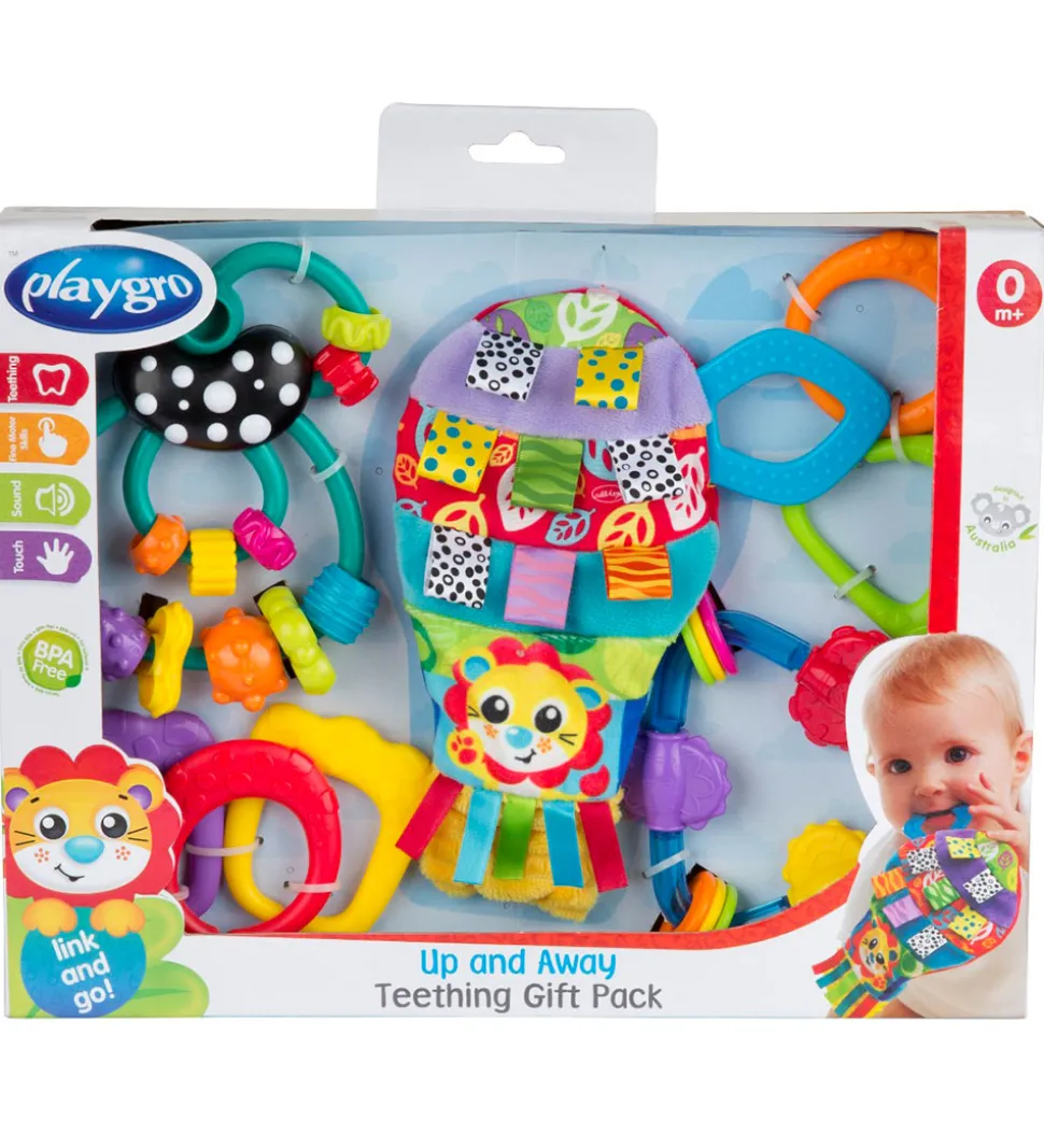 Playgro Gavesæt - Bidelegetøj - Up and Away - 4 Dele