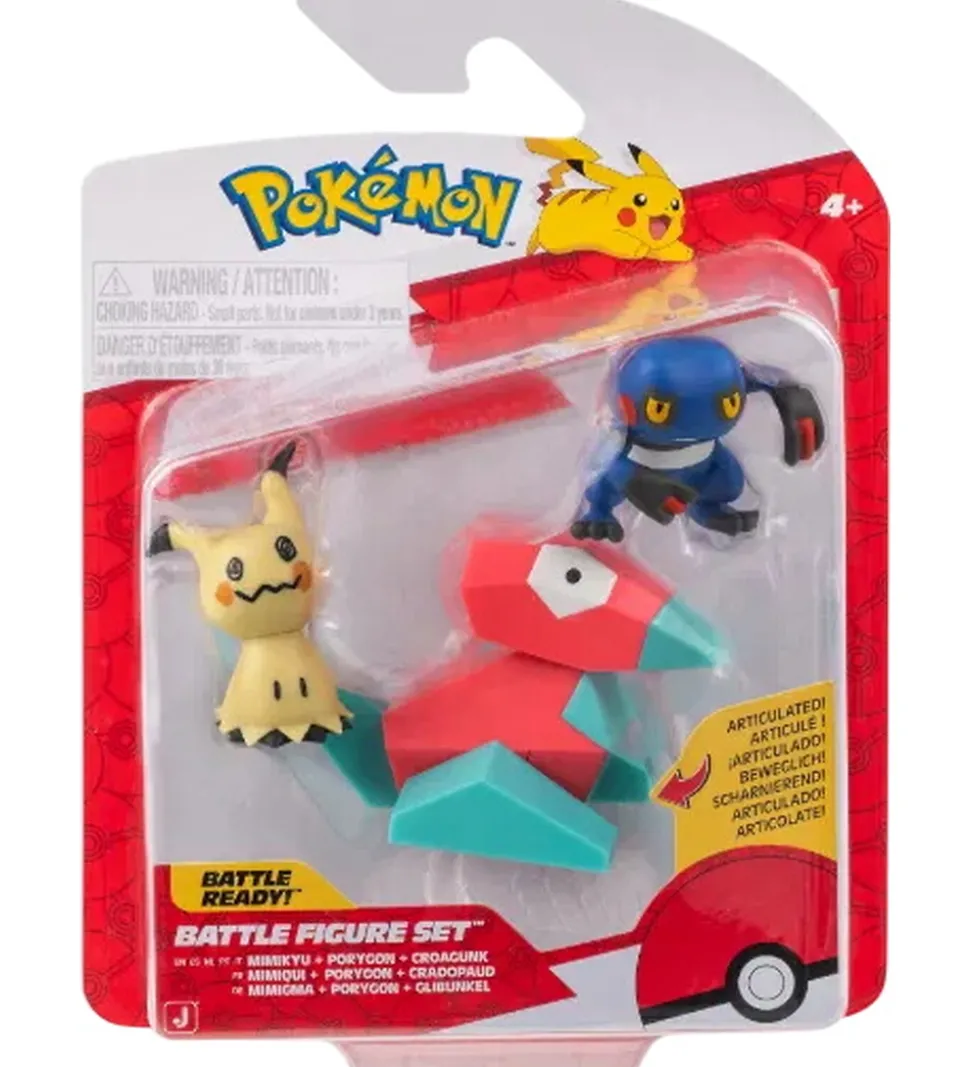 Pokémon Figurer - Battle Figure - Mimikyu/Porygon/Croagunk