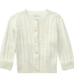 Polo Ralph Lauren Cardigan - Strik - Mini Cable - Warm White