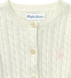 Polo Ralph Lauren Cardigan - Strik - Mini Cable - Warm White