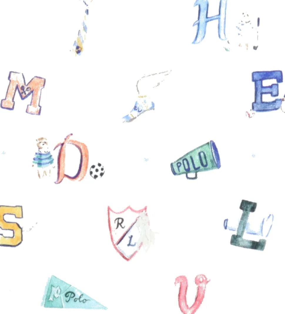 Polo Ralph Lauren Hagesmæk - Hvid m. Print