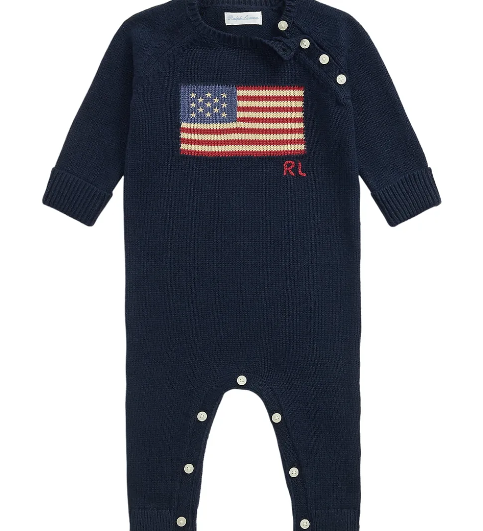 Polo Ralph Lauren Heldragt - Strik - Hunter Navy m. Flag