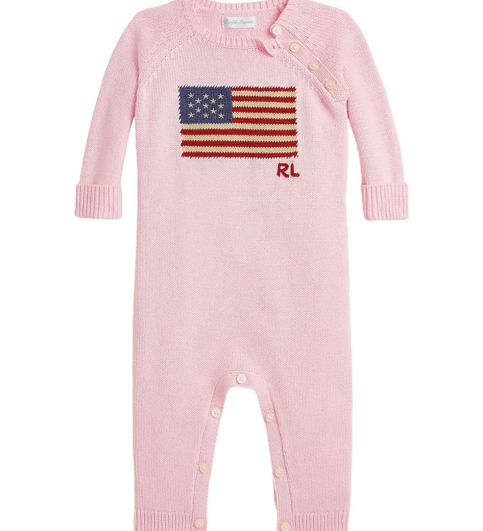 Polo Ralph Lauren Heldragt - Strik - Acacia Pink m. Flag