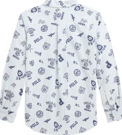 Polo Ralph Lauren Skjorte - Hvid/Lyseblåstribet m. Navy