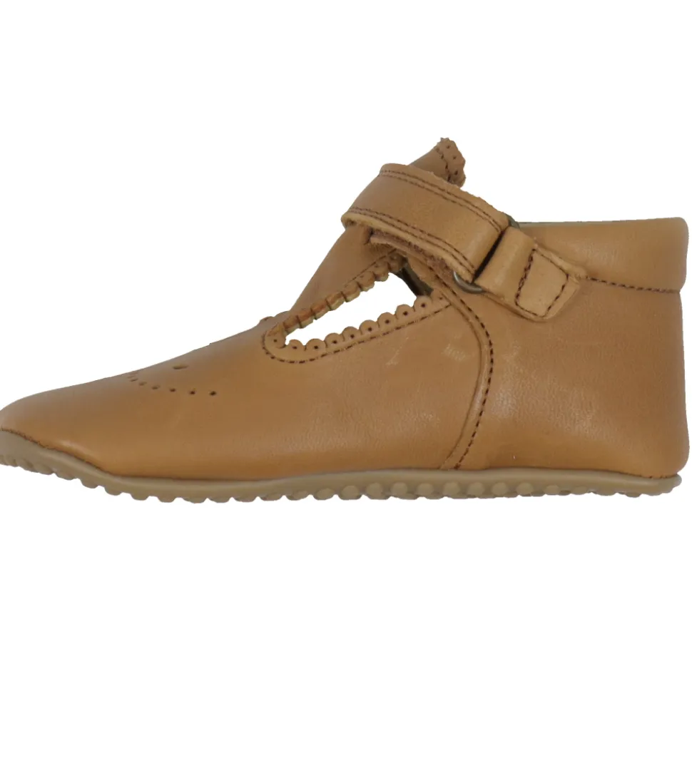 Pom Pom Ballerina Hjemmesko - T-Bar - Camel