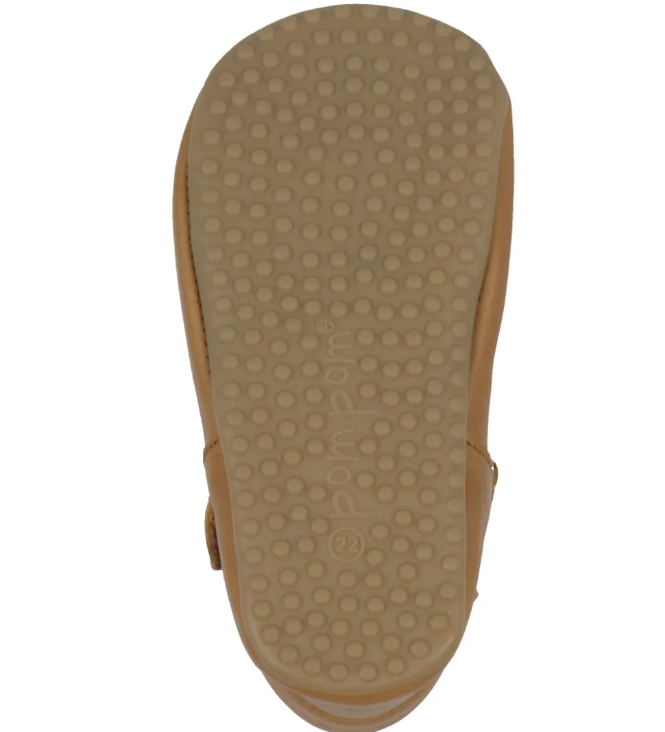 Pom Pom Ballerina Hjemmesko - T-Bar - Camel