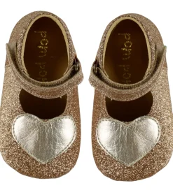 Pom Pom Ballerina Hjemmesko - Beginners Heart - Gold Glitter