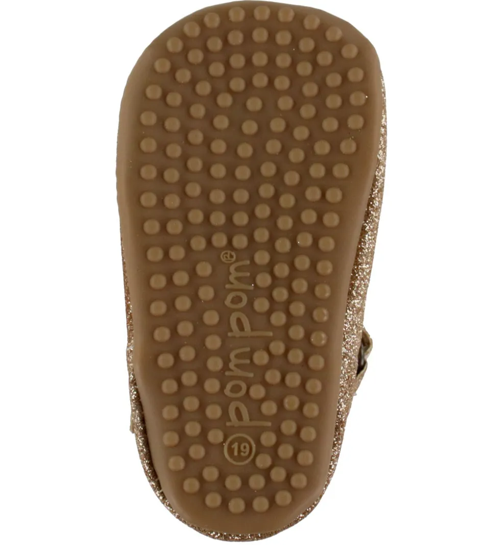 Pom Pom Ballerina Hjemmesko - Beginners Heart - Gold Glitter