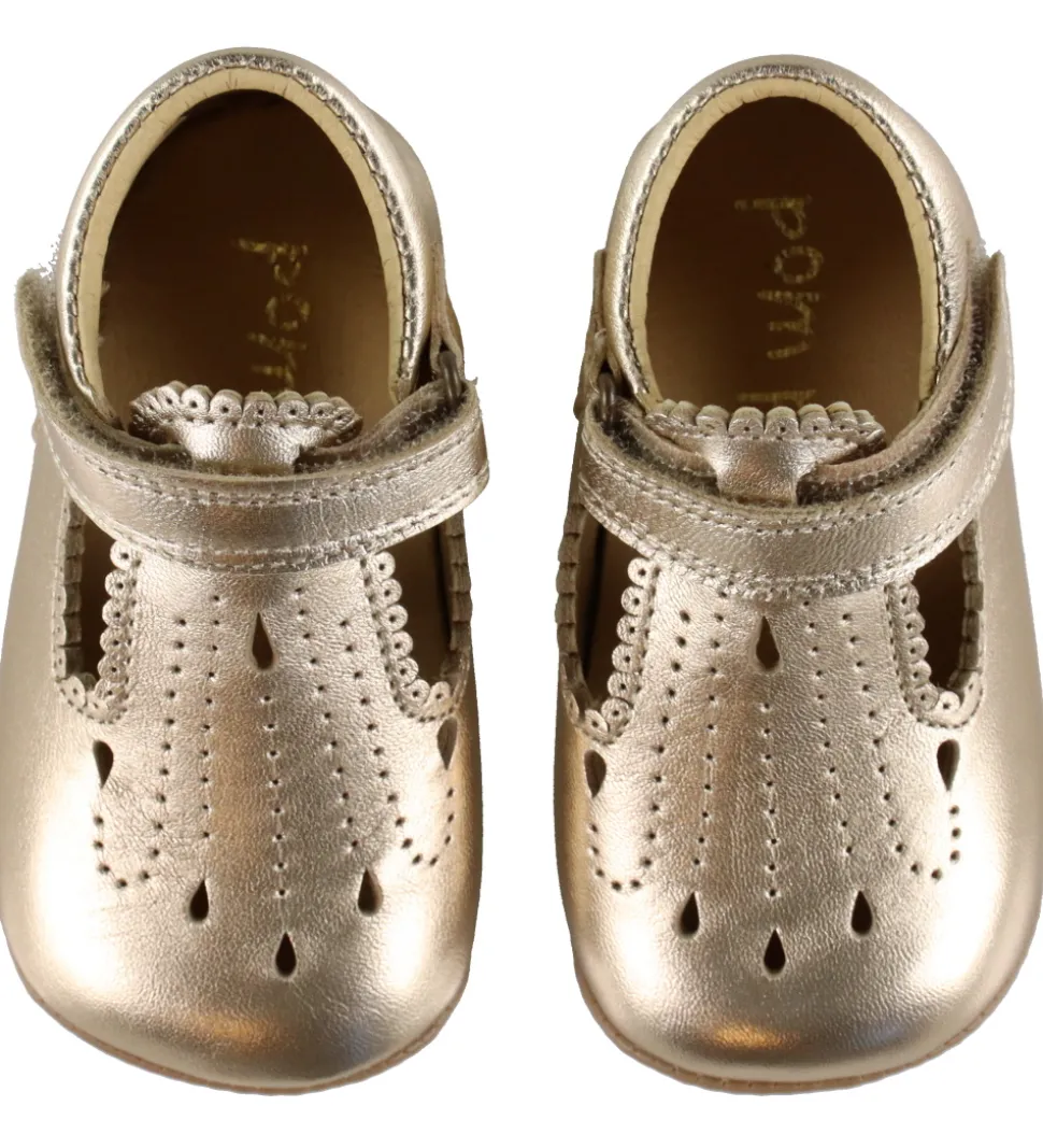 Pom Pom Ballerina hjemmesko - T-bar - Dusry Gold