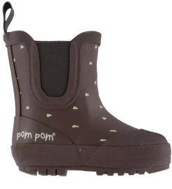 Pom Pom Gummistøvler m. For - Ankel - Chocolate Heart