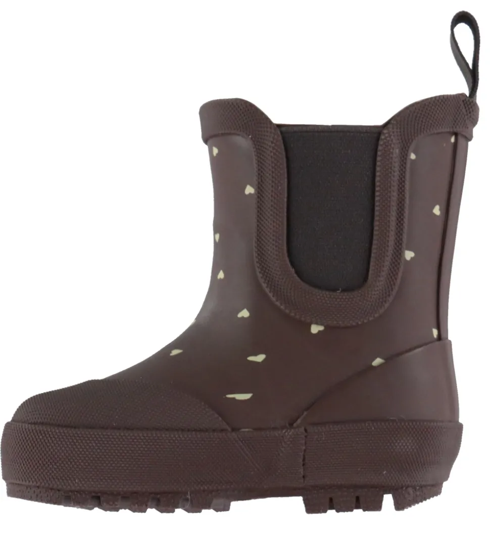 Pom Pom Gummistøvler m. For - Ankel - Chocolate Heart