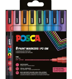 Posca Tuscher - PC-3M - 8 stk. - Multifarvet m. Glimmer