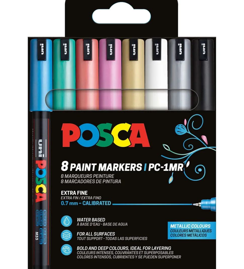Posca Tuscher - PC-1M - 8 stk. - Metallic Farver