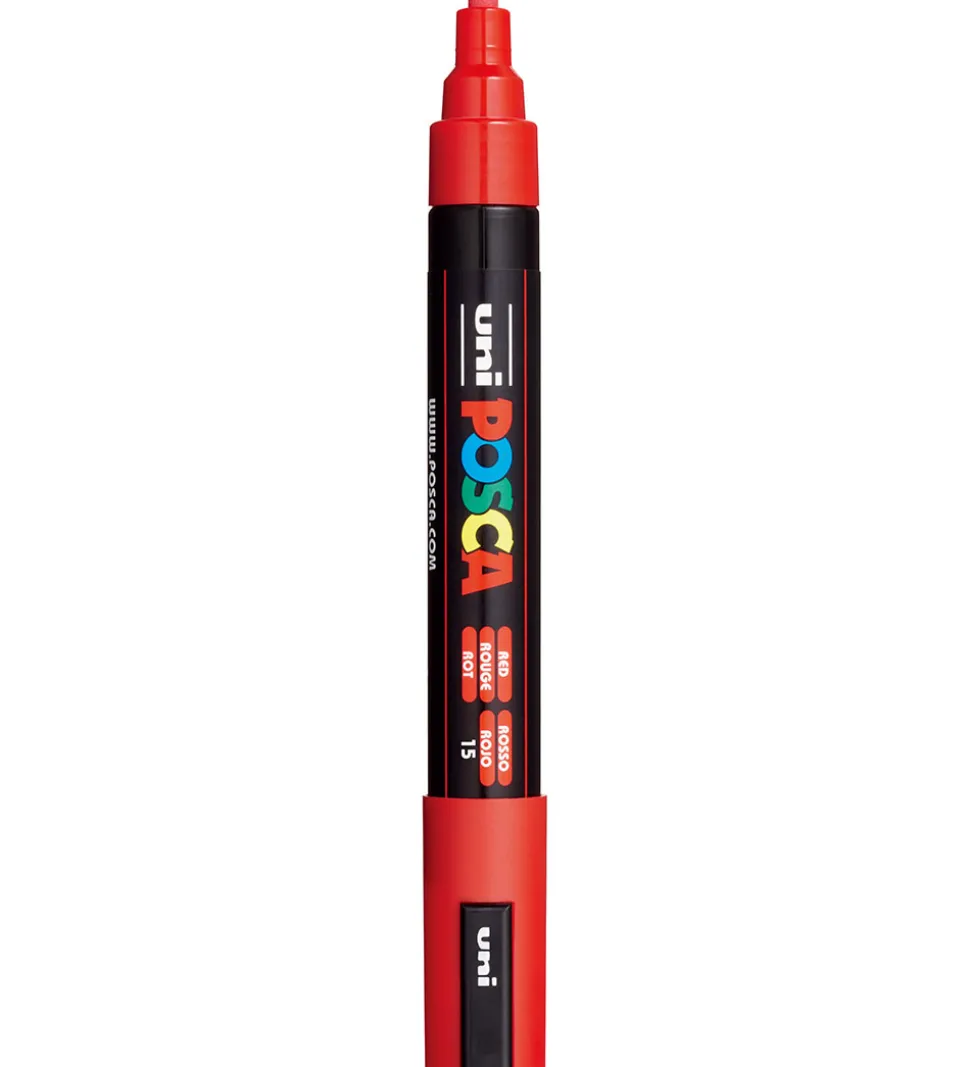 Posca Tuscher - PC-5M - 4 stk. - Rød/Gul/Blå/Sort