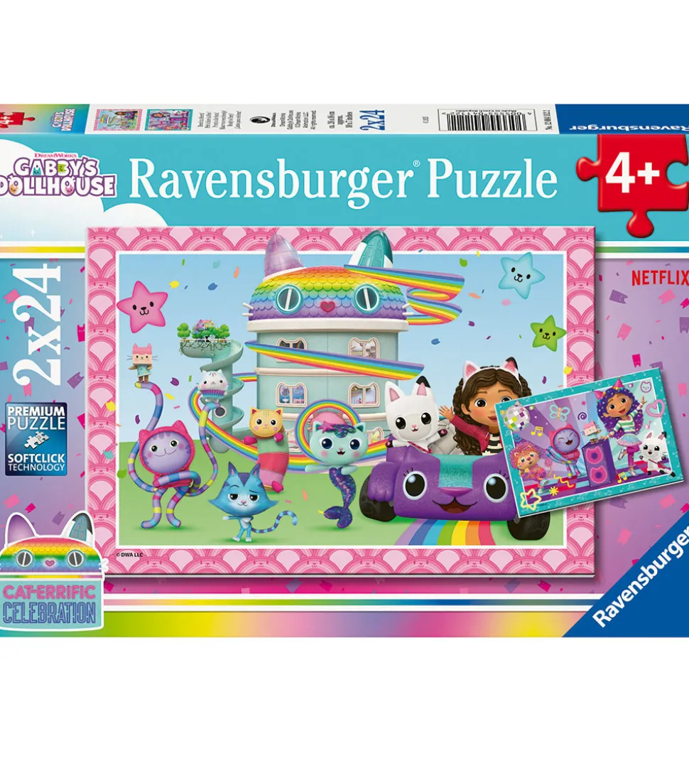 Ravensburger Puslespil - 2x24 Brikker - Gabby's Dollhouse