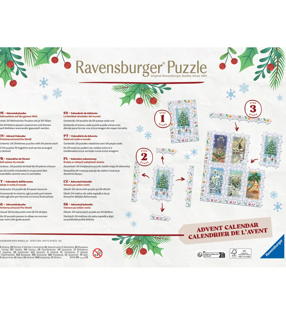 Ravensburger Puslespil - 24x54 Brikker - Julekalender - Christma