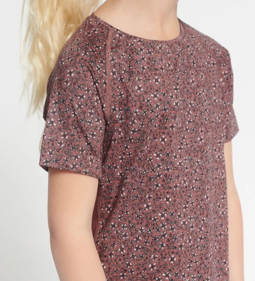 Rethinkit T-shirt - Carla - Rose Brown Flowers