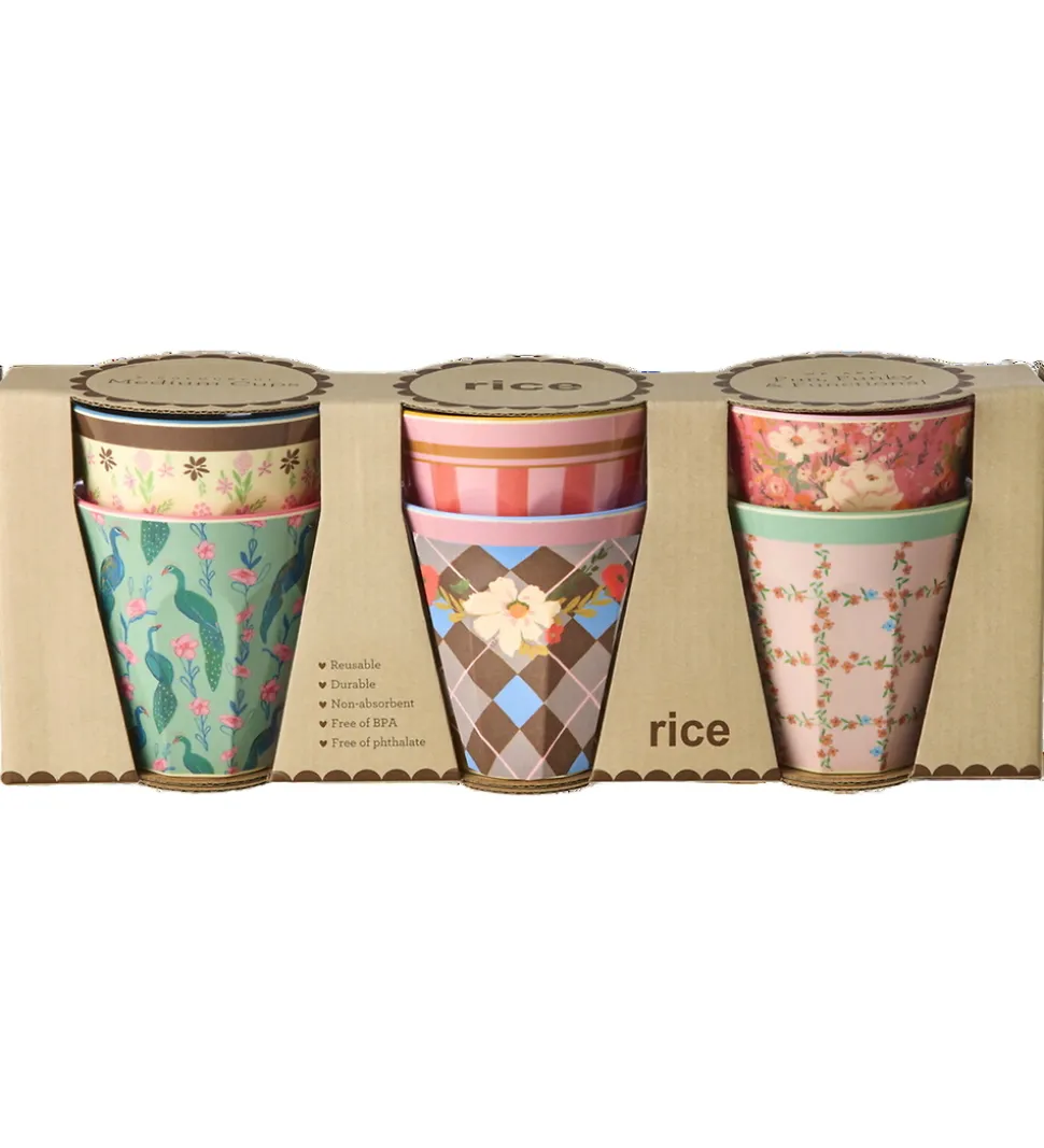 Rice Kopper - Melamin - 6 stk. - 250 ml - All You Need Is Love