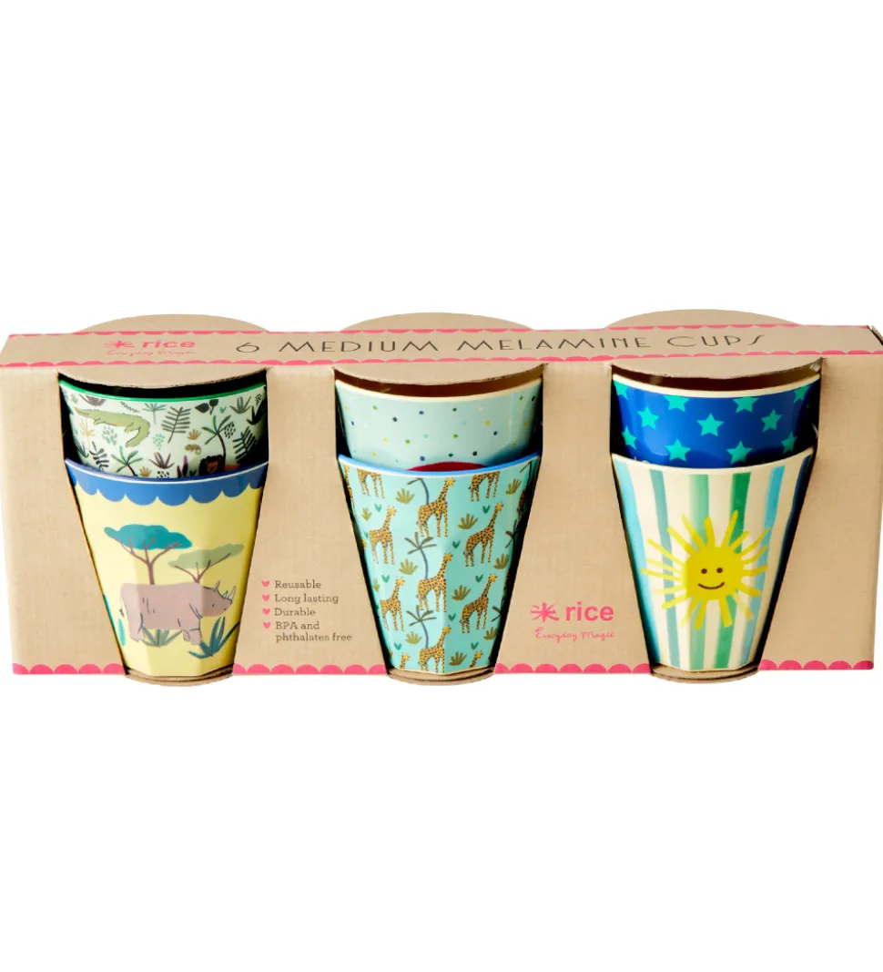 Rice Kopper - Melamin - 6 stk. - 250 ml - Multi/Funky Prints