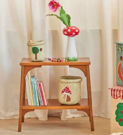 Rice Opbevaringskurv - Raffia/Søgræs - Happy Forest - 15x16 cm -