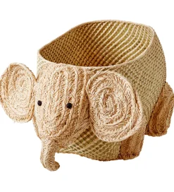 Rice Opbevaringskurv - Raffia/Søgræs - Stor Elefant - Natur