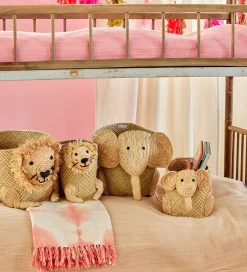 Rice Opbevaringskurv - Raffia/Søgræs - Stor Elefant - Natur