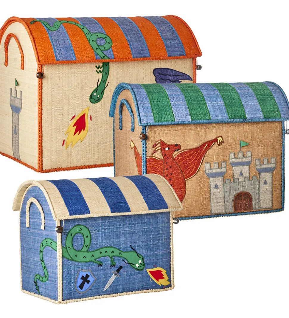 Rice Opbevaringskurve - Raffia - 3 stk. - 52/45/37 cm - Dragon