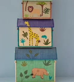 Rice Opbevaringskurve - Raffia - 3 stk. - 52/45/37 cm - Animal