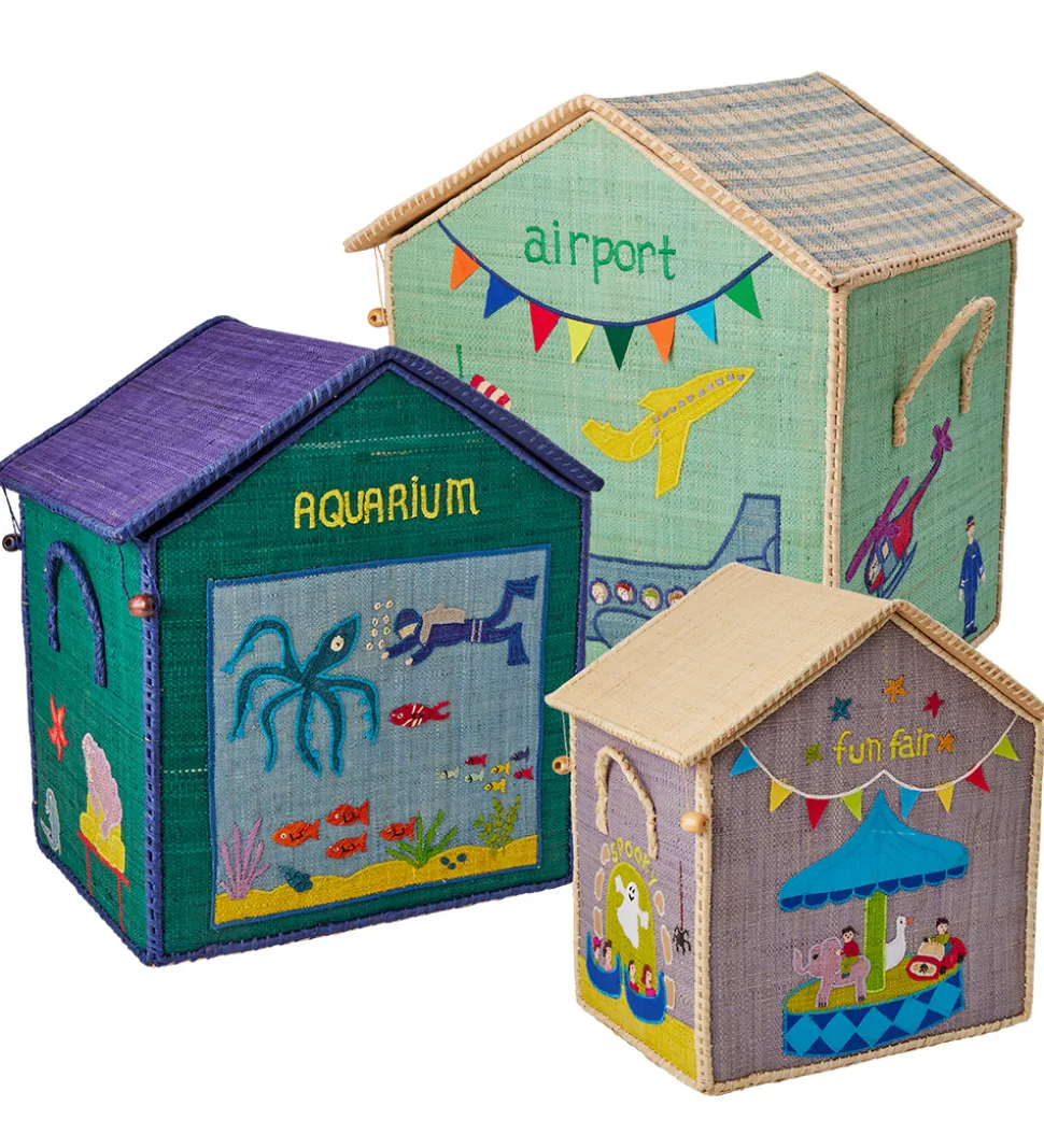 Rice Opbevaringskurve - Raffia - 3 stk. - 40/36/31 cm - Vacation