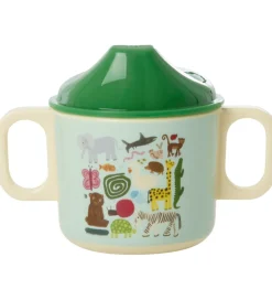 Rice Spisesæt - Melamin - 4 stk. - Wildlife Print - Mint