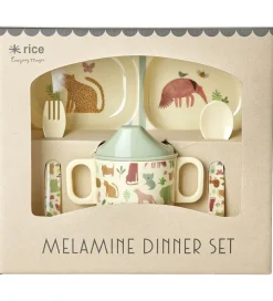 Rice Spisesæt - Melamin - 4 stk. - Sweet Jungle Print