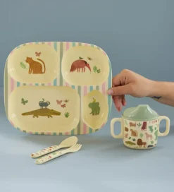 Rice Spisesæt - Melamin - 4 stk. - Sweet Jungle Print